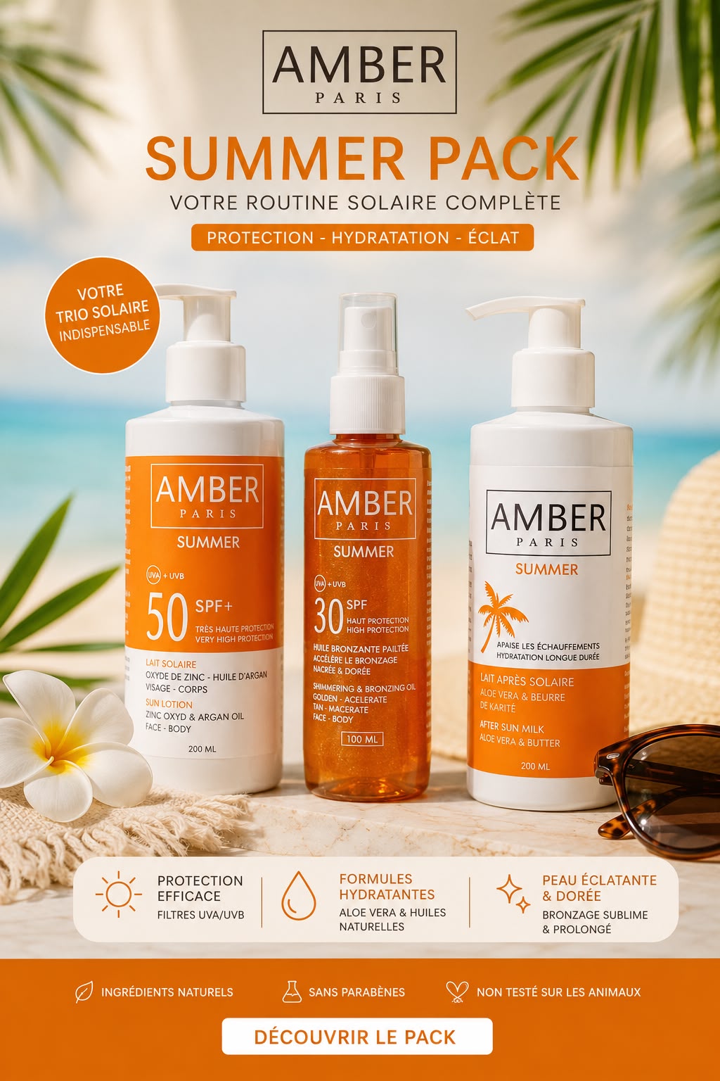 Pack Solaire AMBER PARIS – Votre routine solaire complète